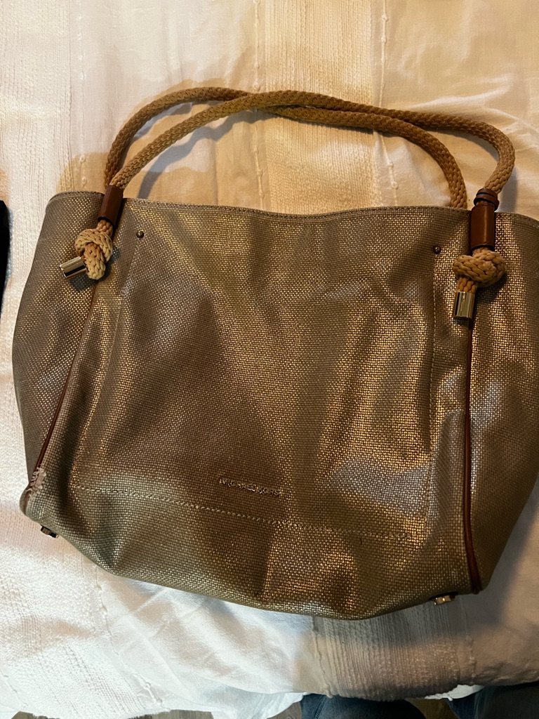Michael Kors Shimmering Taupe Rope-Handle Tote